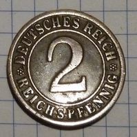 Deutschland, 2 Reichspfennig 1924 J, Kupfer
