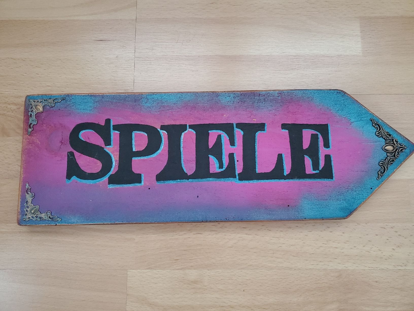 Insegne: Holzschild "SPIELE" – Nuovo (secondo la descrizione) da Lanzenhäusern venduto da Ulika