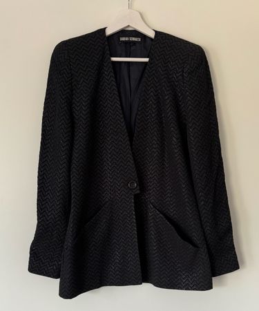 Barbara Schwarzer Blazer Gr. 36 schwarz Glitzer Abendblazer