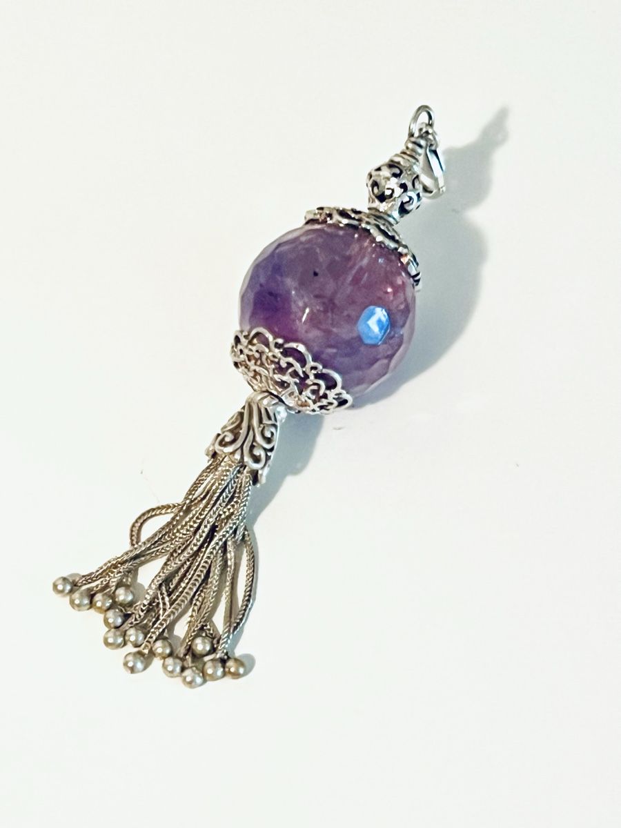 Ciondoli: Amethyst Sterling Silver Filigree Pendant – Usato da Rüschlikon venduto da topswissvintage 4