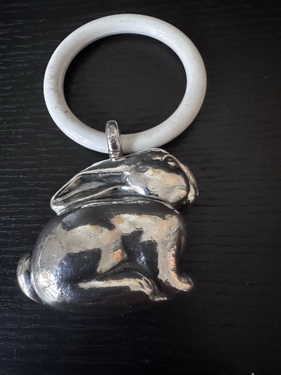 Succhiotti & catenelle porta ciuccio: Jetzler Silber 800 Beissring Hase – Usato da Zürich venduto da 2013tg 4