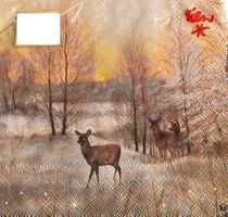 Serviette deer at sunset (1215) 2Stk.