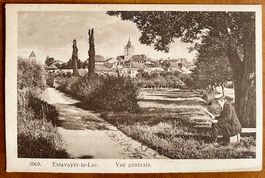 ESTAVAYER - LE - LAC - Belle vue avec personnage 1924