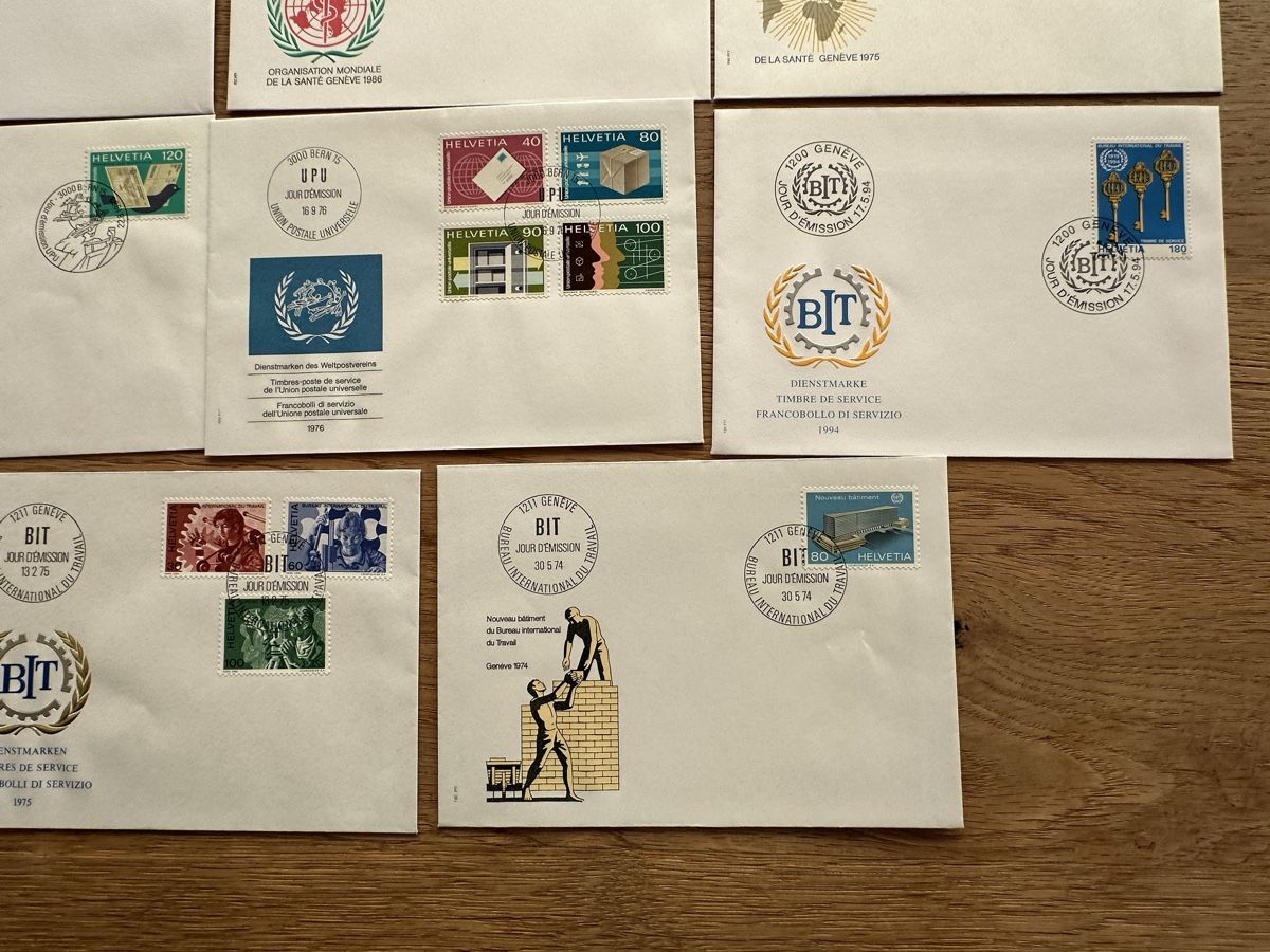 Alle Briefmarken: Schweiz - 19 ÄMTER FDC 1973-1994 komplett  – Gebraucht aus Schmitten / FR von Samsara169 6