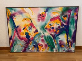 Gerahmter Kunstdruck Reprod. von Alfred Gockel (?), 101x71cm