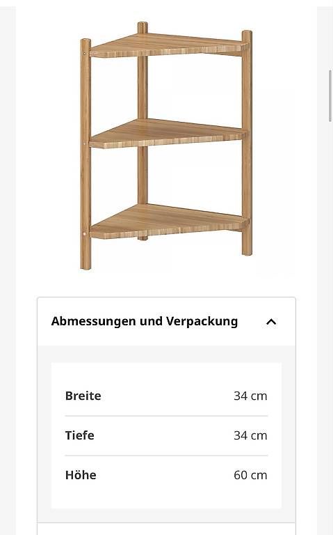 Scaffali: Waschbecken-/Eckregal, Bambus, 34x60 cm – Usato da Zürich venduto da Naemizi 2