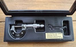 Bügelmessschraube / Mikrometer 025 mm  mit Etui