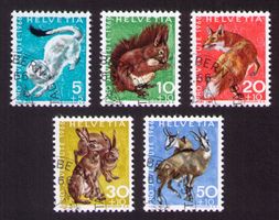 1966_J215-219_Pro Juventute_Einheim.Wildtiere von HANS ERNI
