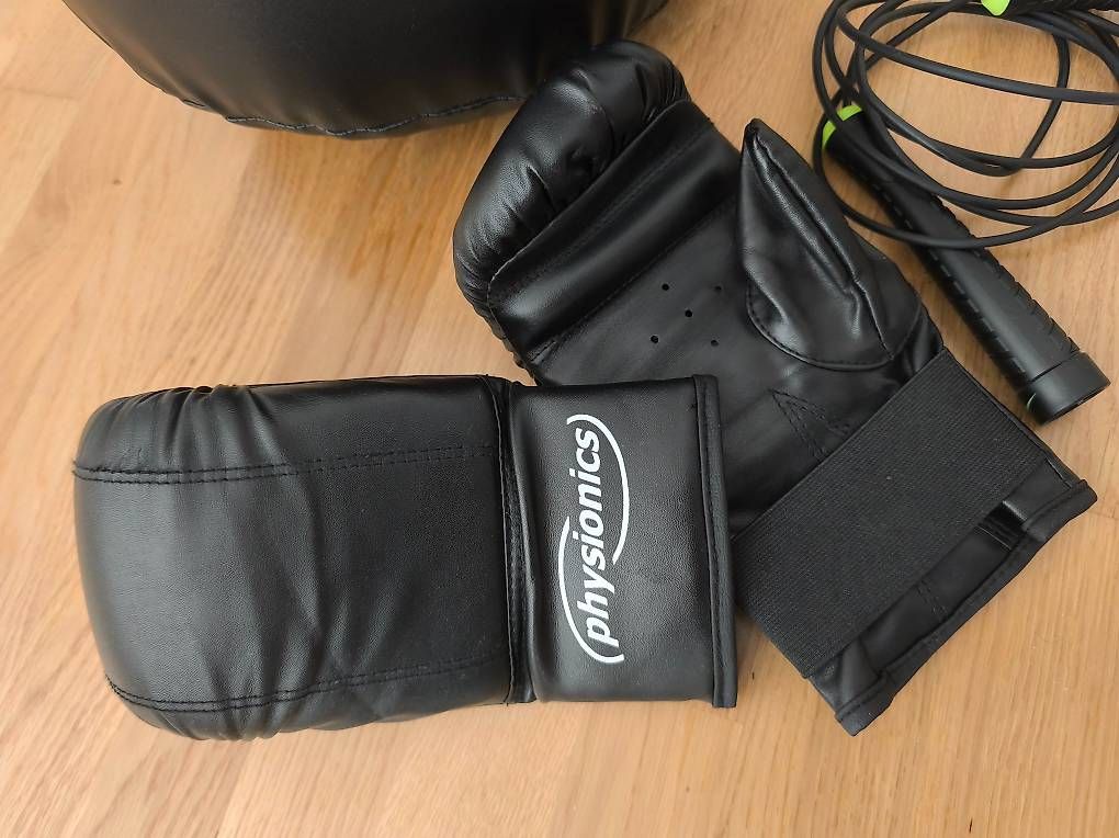 Sacchi da boxe: Physionics Boxsack-Set + Handschuhe & Springseil neuwertig – Usato da Greifensee venduto da ProNett 2