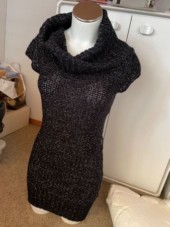 yesorno Rollkragentop/dress schwarz mit Glitzer, Grösse S