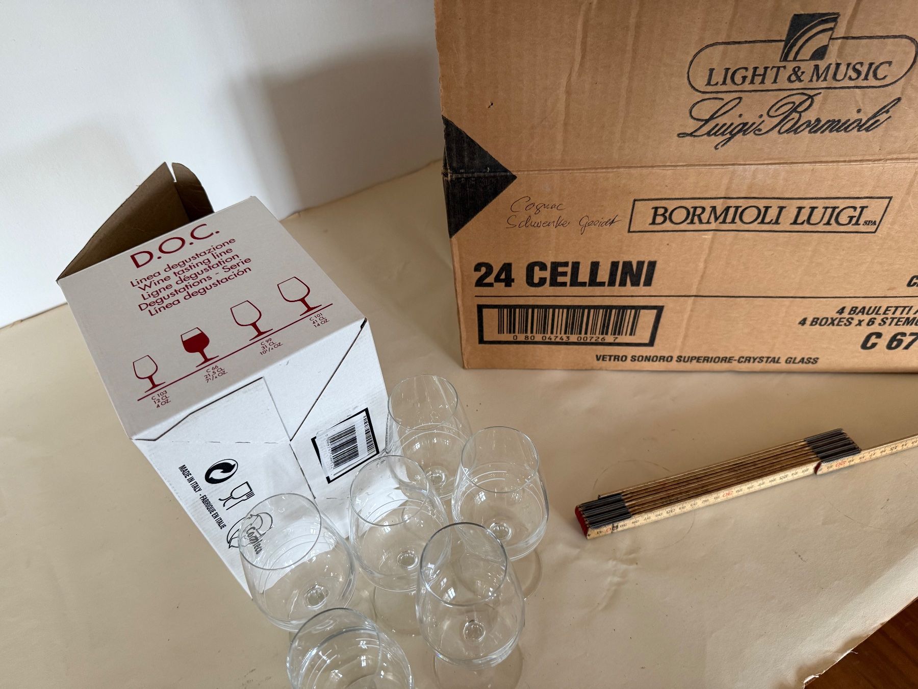Bicchieri: 24 Cognacgläser 4cl & 2cl Messmarkierung neu – Nuovo e nell'imballaggio originale da Wöschnau venduto da Vinsale 5