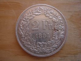 (C1) 2 Franken 1894 VZ-UNZ