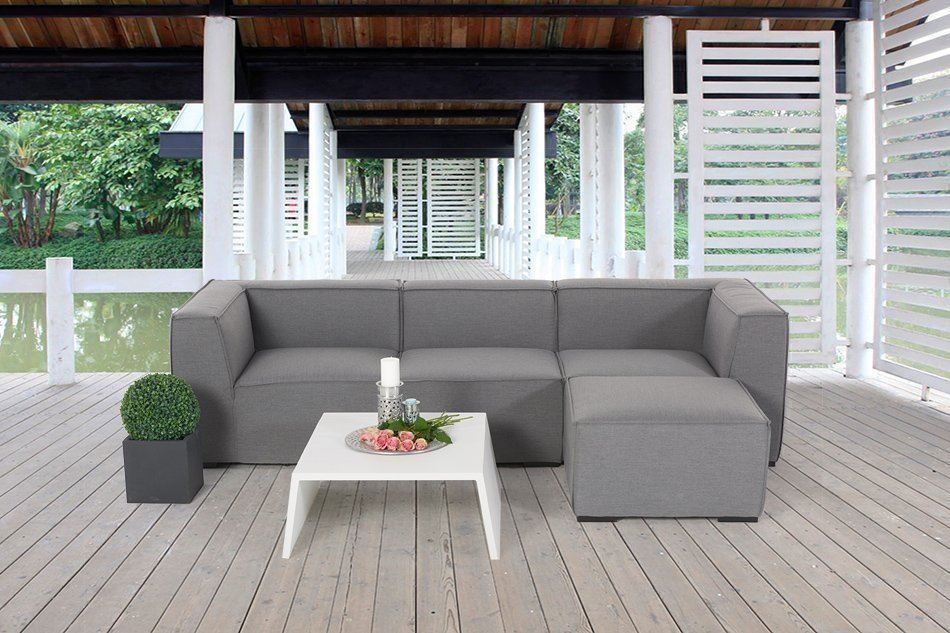 Viplounge Divani: Gartenmöbel 3-Sitzer Sofa mit Hocker – Nuovo e nell'imballaggio originale da Uznach venduto da viplounge 1