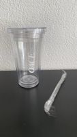 OACE Trinkbecher mit Strohhalm transparent neu in OVP 0.5l