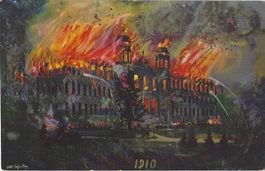 Das Collegium Maria Hilf in Schwyz in der Nacht d. 3.04.1910