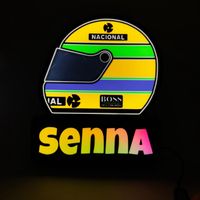 Ayrton Senna Helmet 3D Printed Night Light with RGB colors