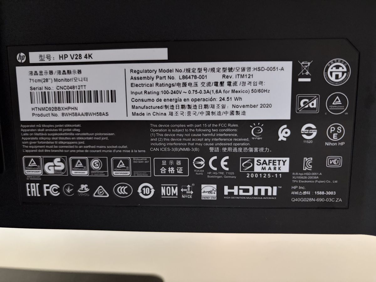 Monitor: HP Bildschirm V28 4K – Nuovo (secondo la descrizione) da Hinwil venduto da jea_cyg2 1