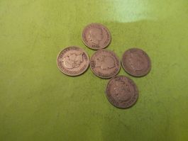 Schweiz1900-1904,5 alte 10-Räppler