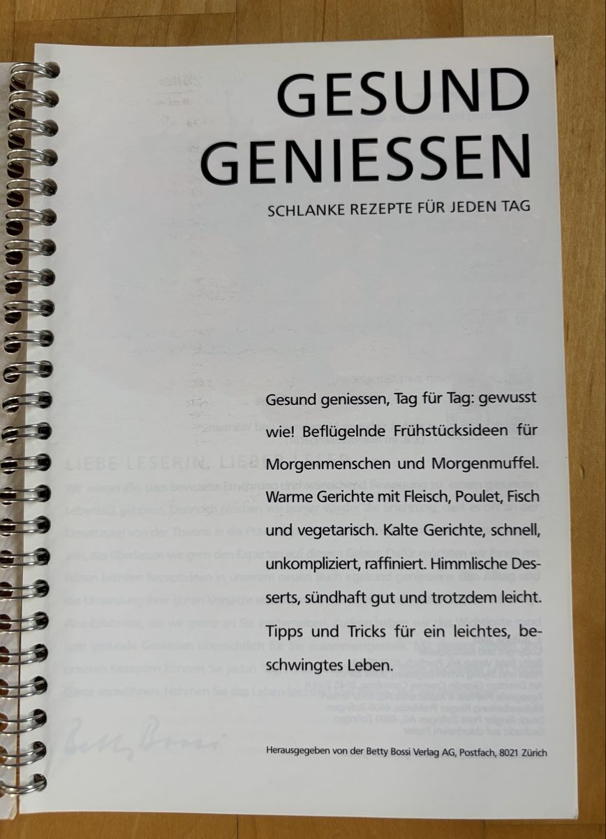 Libri: Gesund Geniessen - Betty Bossi – Usato da Kappel SO venduto da Fabruzzi 1