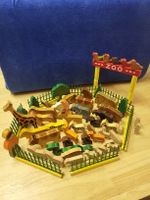 Holz Zoo Spielset, Tiere, Zaun, diverse Gebrauchspuren