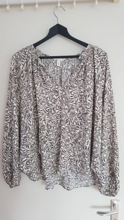 Blouse à motifs noire et blanche taille M H&M
