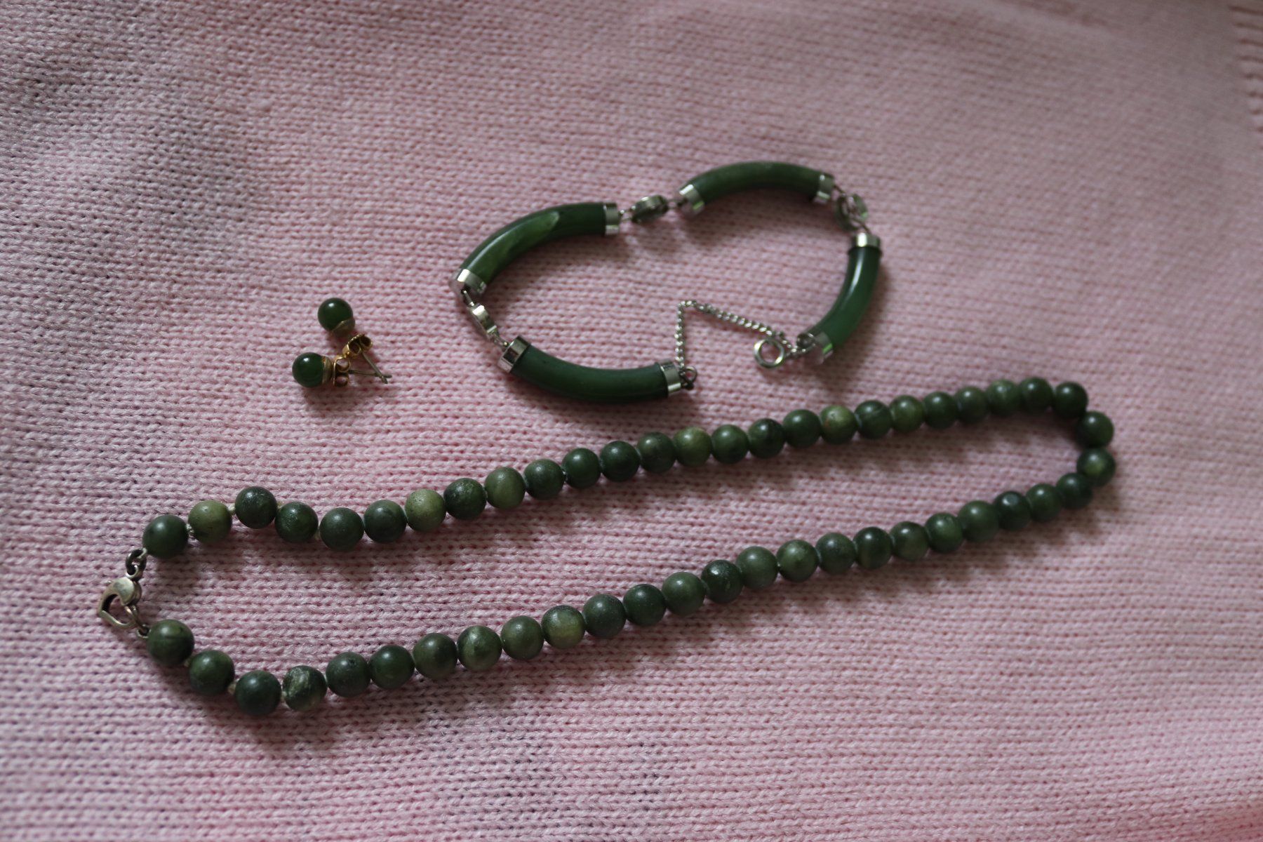 Catenine: Ensemble de bijoux en jade véritable – Usato da Biel/Bienne venduto da poison60