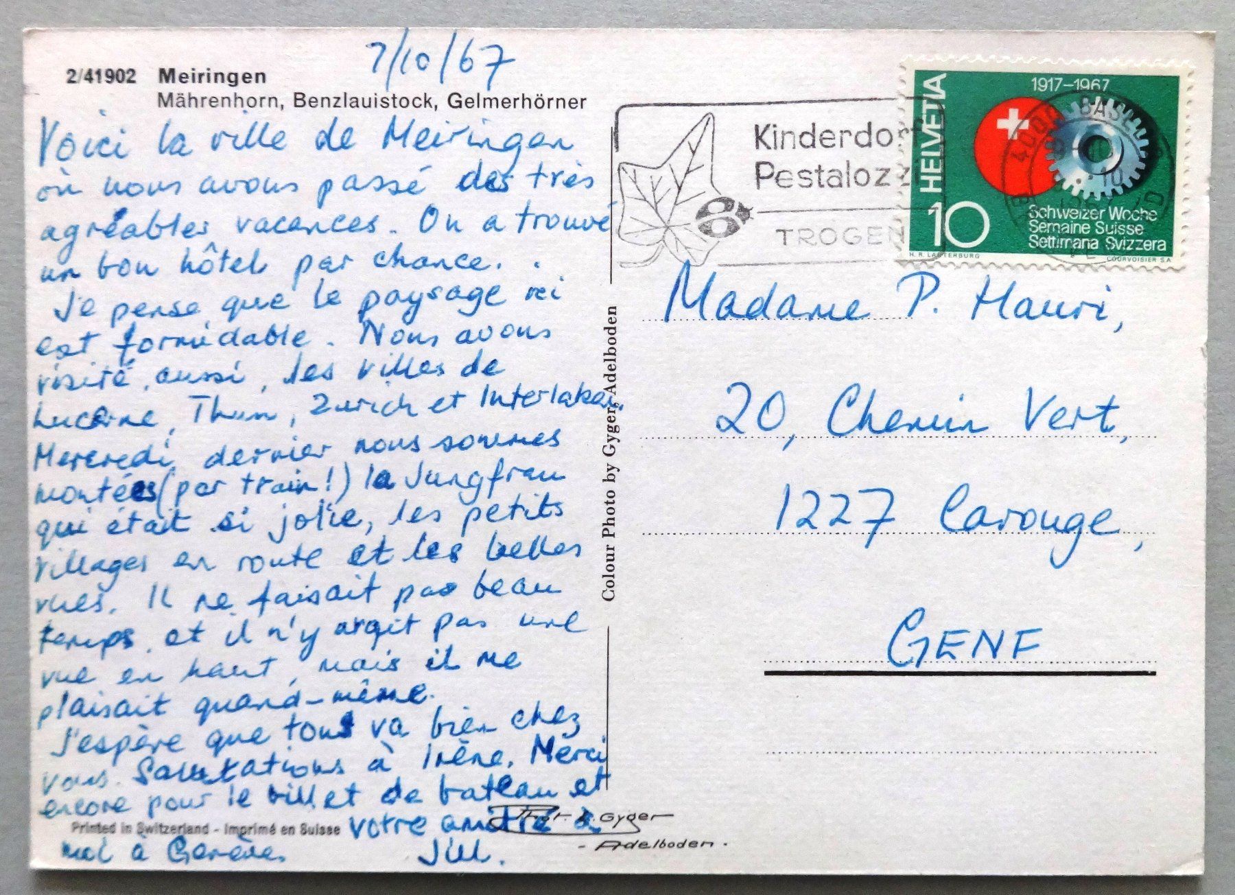 Cartes postales: Meiringen – D'occasion à Fétigny par Billy2miny 1