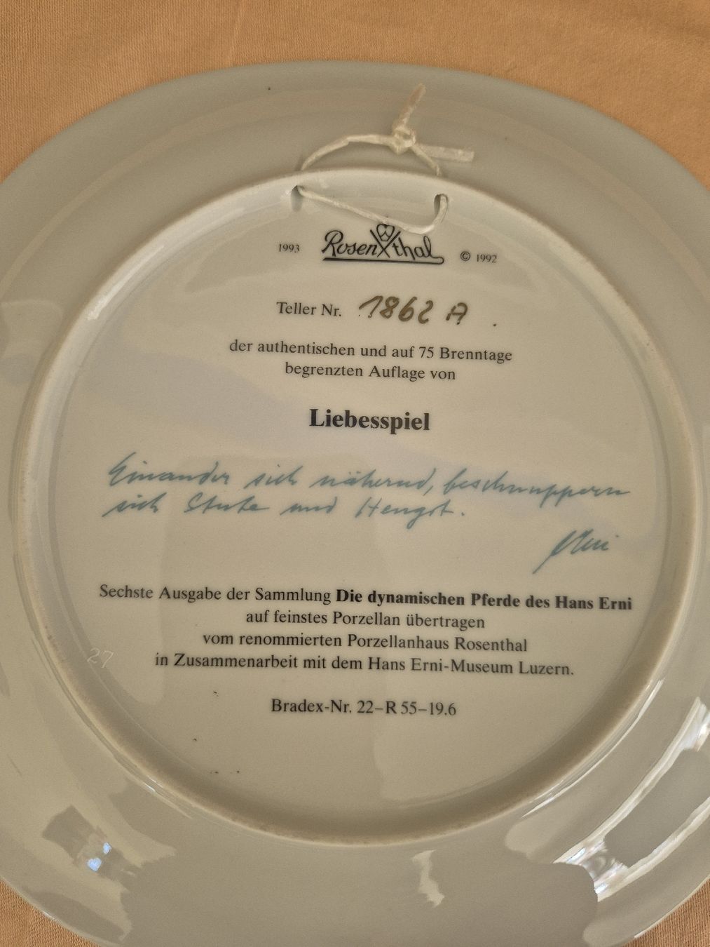Rosenthal Teller: Rosenthal Wandteller "Die dynamischen Pferde des Hans Erni" – Neu (gemäss Beschreibung) aus Eschlikon TG von zuzanka80 5