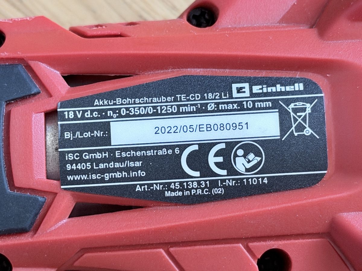 Einhell Perceuses: Akku-Bohrschrauber Einhell TE-CD 18/2 Li 18V gebraucht – D'occasion à Muri b. Bern par uthiny 3