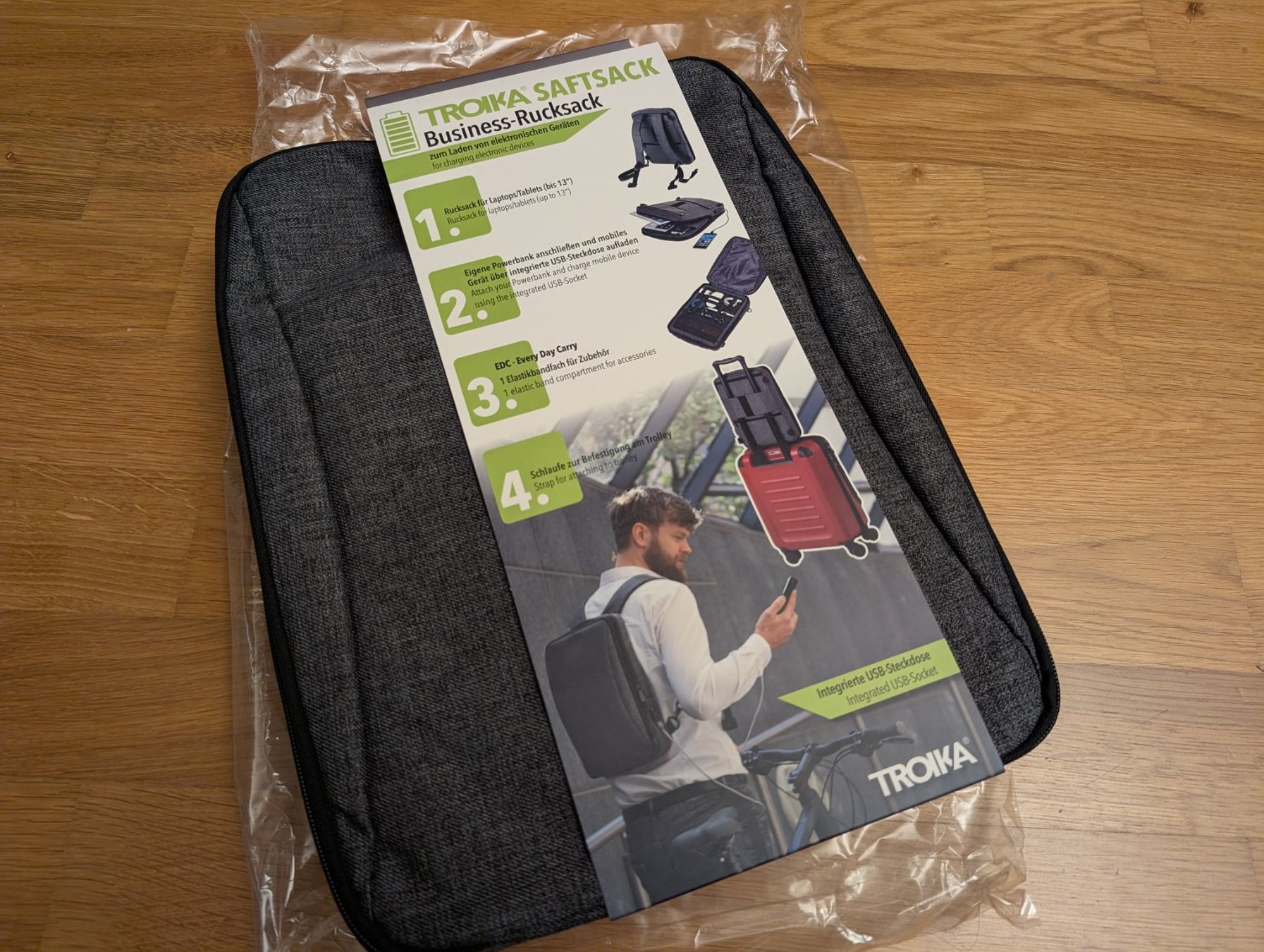 Zaini: Business backpack TROIKA SAFTSACK RUC70/GY – Nuovo e nell'imballaggio originale da Meyrin venduto da pc1parts 1