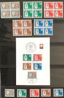 1957 Patria +Viererblock +Satz ** + FDC Satz auf PTT Bögli