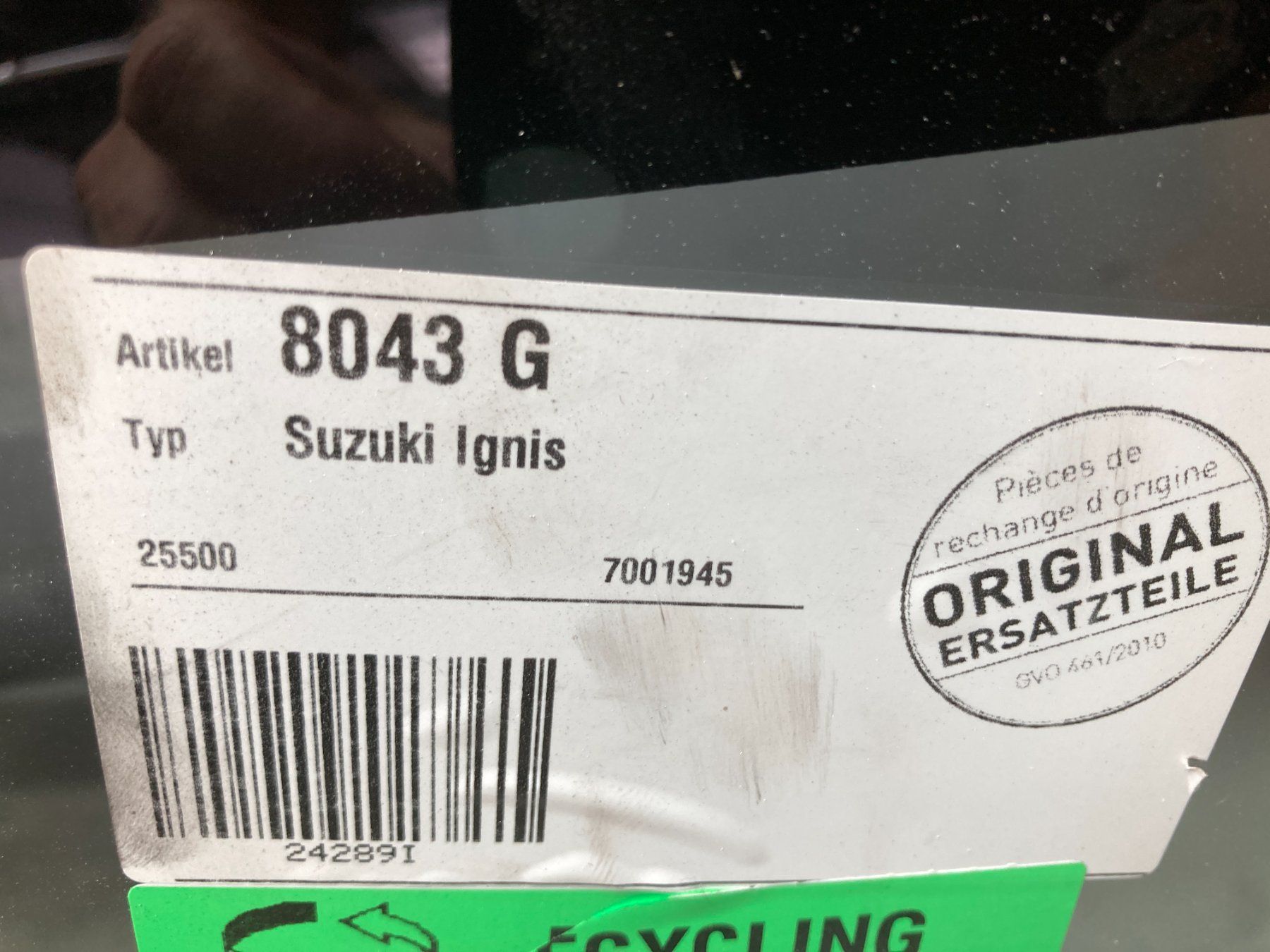 Suzuki Alle Autoersatzteile: Frontscheibe Suzuki Ignis Neu – Neu und originalverpackt aus Cham von WB2223 1