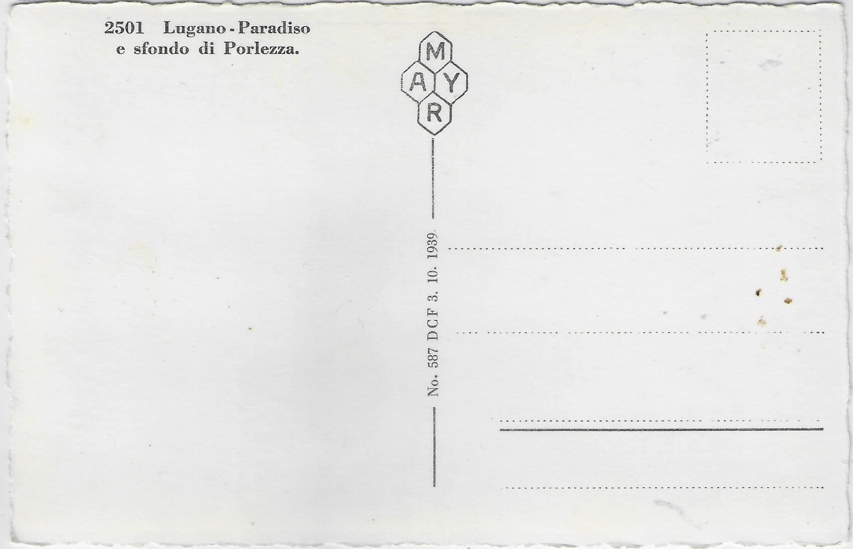 Cartoline postali: Lugano-Paradiso e sfondo di Porlezza – Antico da Ettingen venduto da Kartenplanet 1