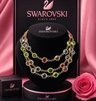 Swarovski XXL Vintage Kette 18k vergoldet neu & original
