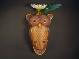 Eule / Korbeule / Eulenvase / Vase für an Wand