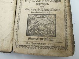 324 Jähriges Antikes Christliches " Bättbuch" von 1703 ZH