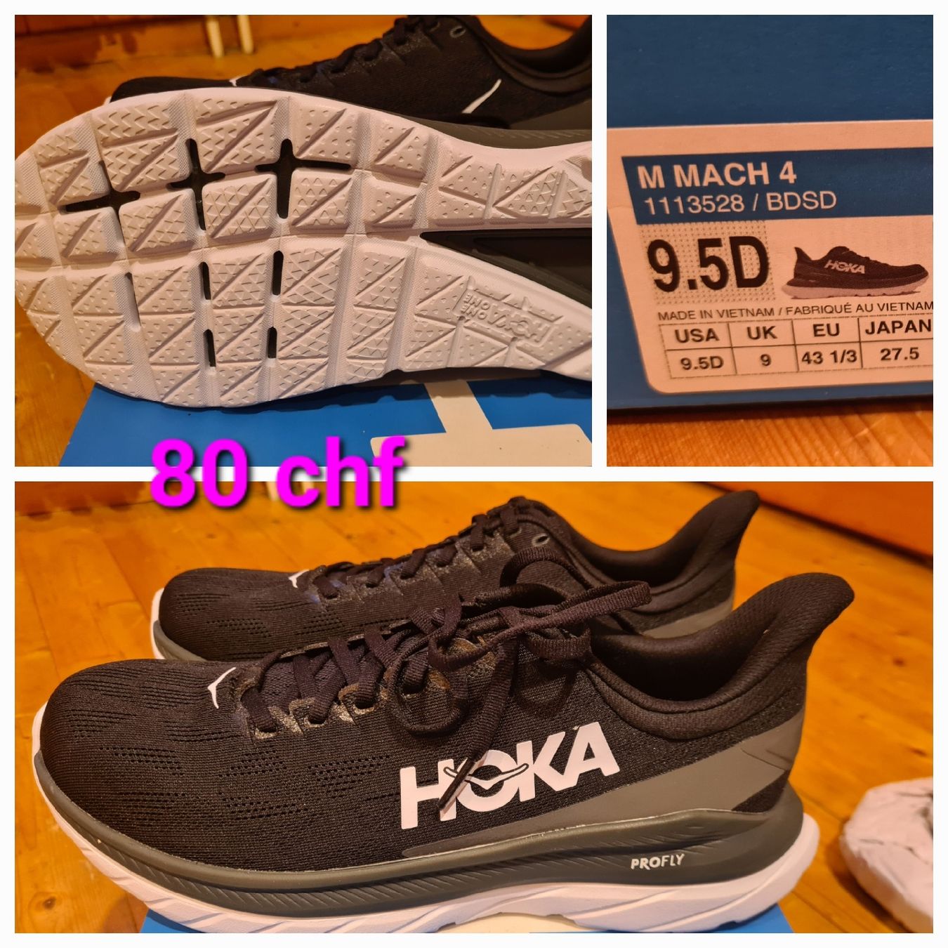Hoka One One Scarpe da uomo: Basket Trail Hoka Mach 4 431/3 – Nuovo e nell'imballaggio originale da Corbeyrier venduto da hel_t5mq