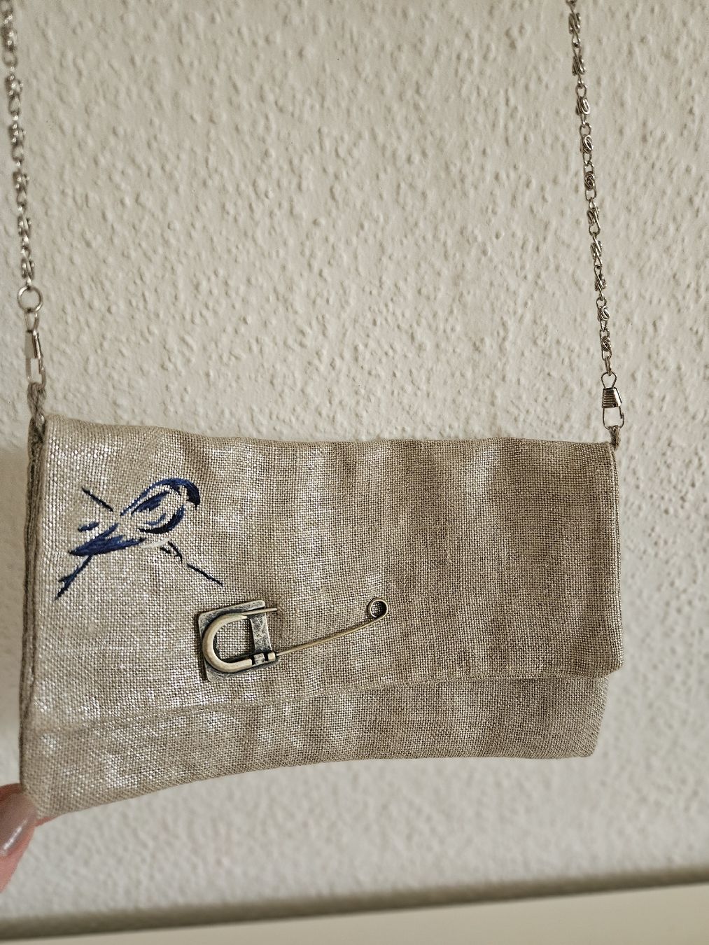 Borse da donna: Handtasche grau-silbern Unikat – Usato da Zürich venduto da SarinaE