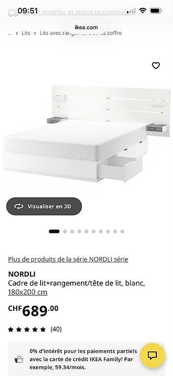 Letti: Lit NORDLI de chez IKEA – Usato da Grand-Lancy venduto da Dsfo