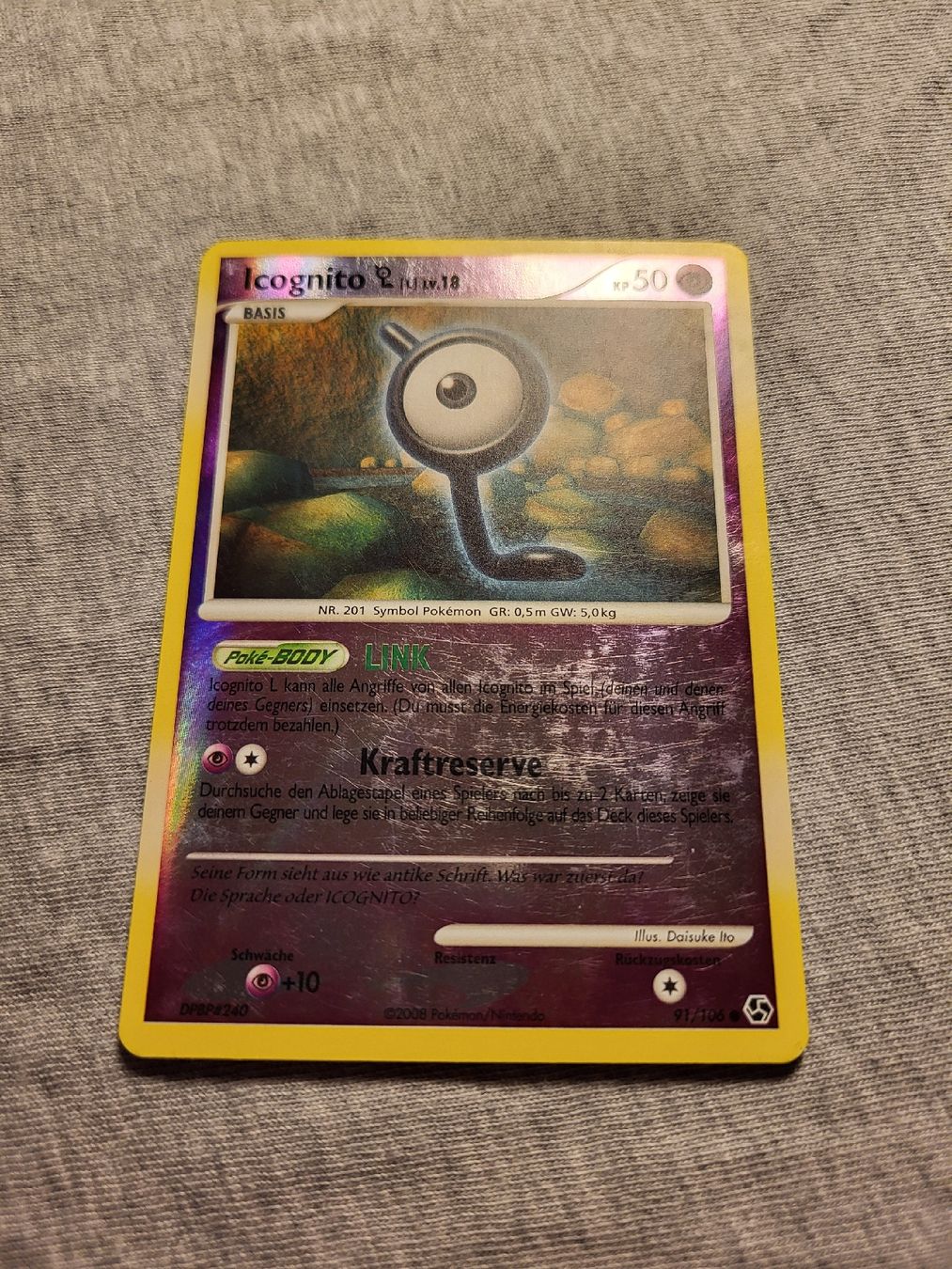 Pokémon Sammelbilder & Trading cards: 2008 Icognito 91/106 reverse – Gebraucht aus Grindelwald von lego9 1