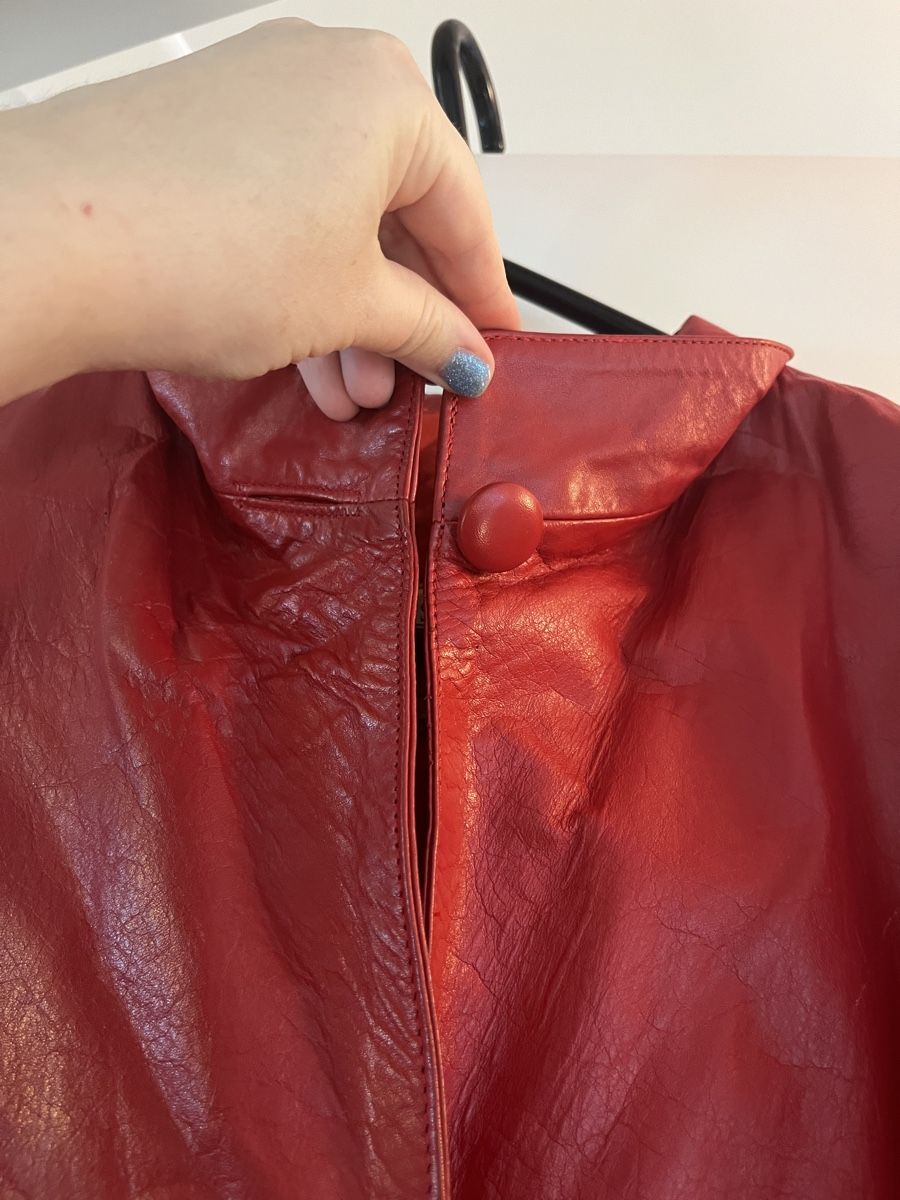 Cappotti: Rote Lederjacke vintage – Usato da Zürich venduto da Closetbesties 2