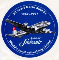 Swissair Aufkleber 50 Years North Atlantic