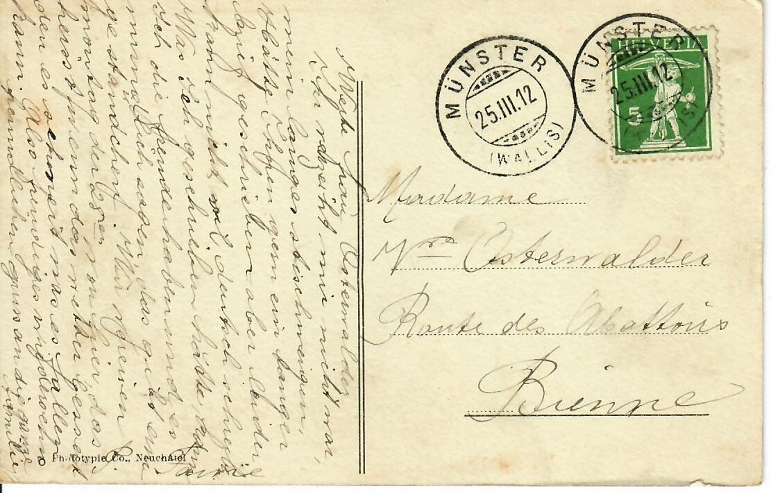 Cartes postales: Münster - Furkastrasse 1912 – D'occasion à Hochdorf par Ziegel-16 1