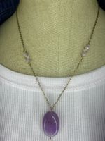 Elegant Amethys & Crystal Pendant Necklace -