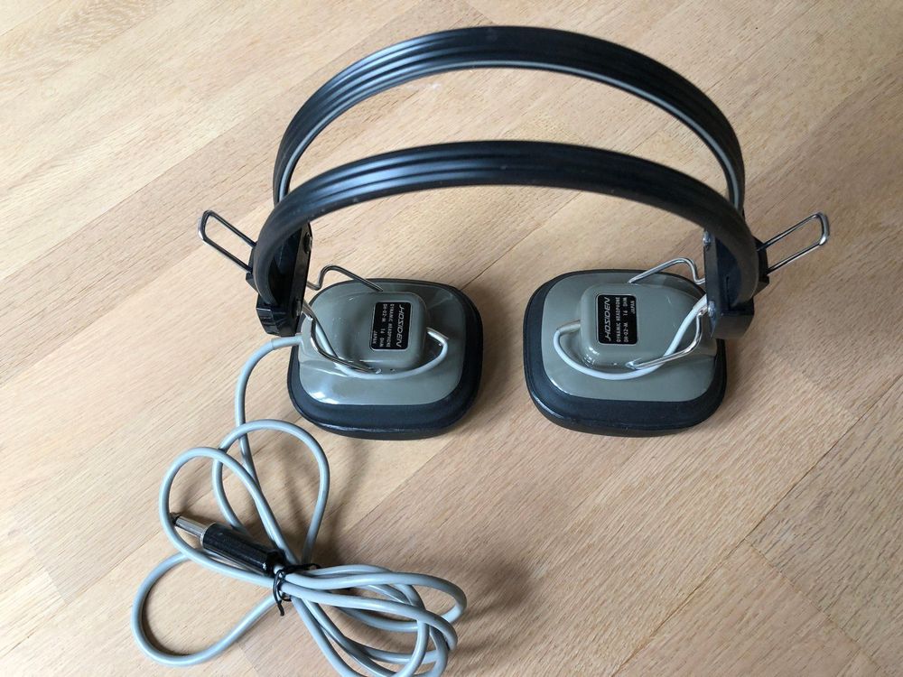 Casque Audio Vintage Hosiden DH-12H-S - Blanc, Double écouteurs, Jack 2,5 Mm