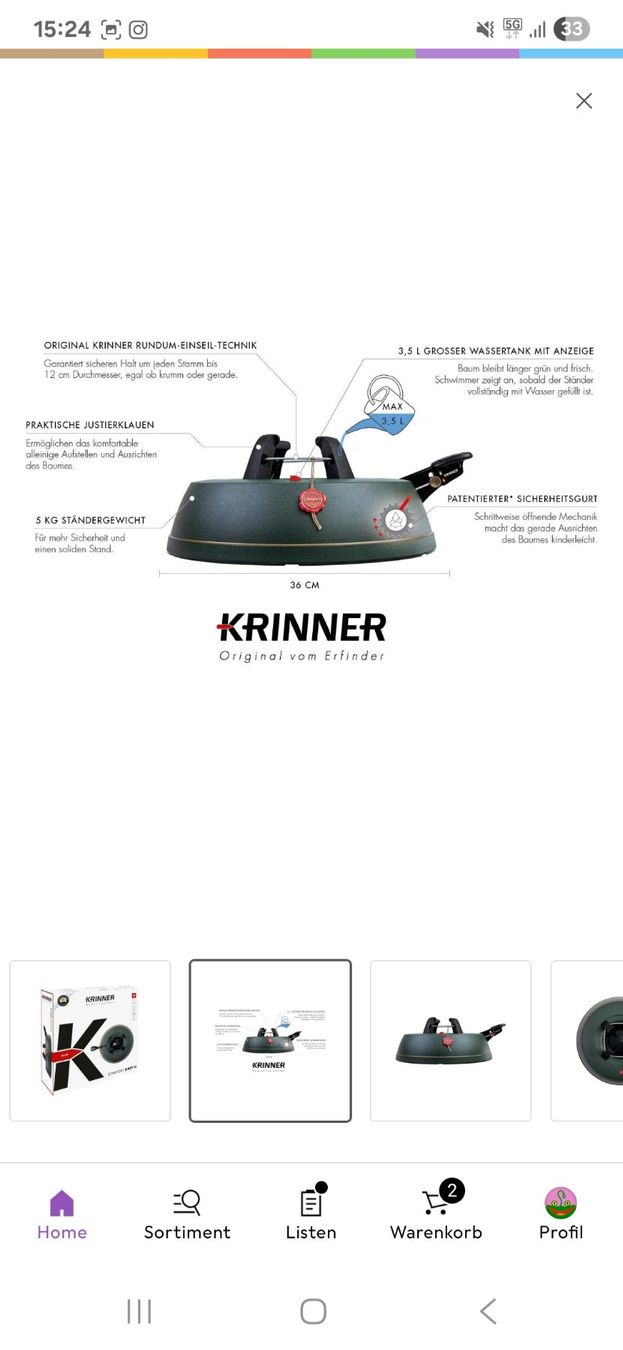 Krinner Pieds de sapin de Noël: Weihnachtsbaum Ständer – Neuf (Voir description) à Laupersdorf par julunafi 3