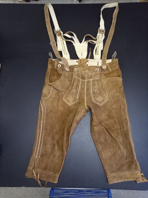 German Wear Trachtenlederhose Aus Wildleder - Echtleder Lederhose Ohne Stickerei