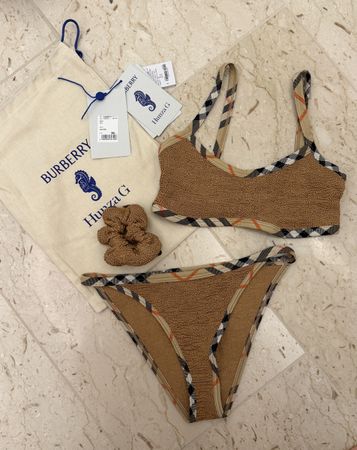 Hunza G Bikini Braun One Size Mit Tasche Neu