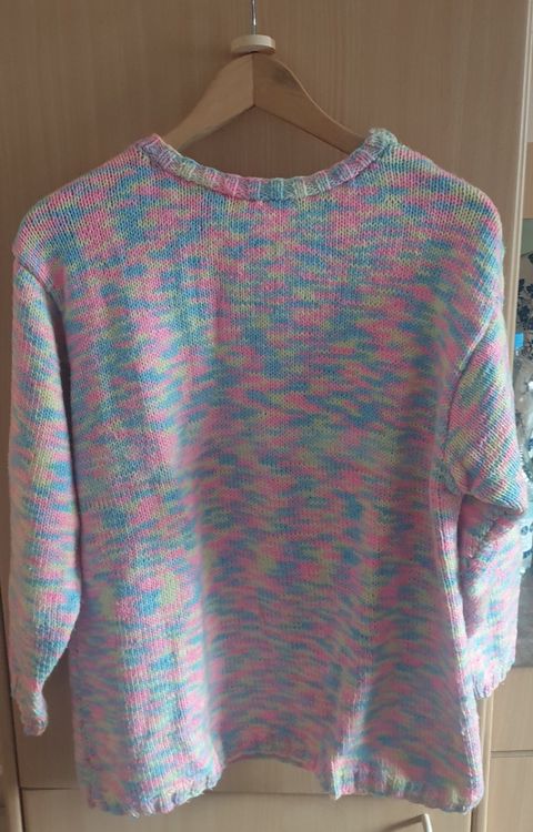 Pull Femme Gispa En Laine Pure - Taille 6 - Charbon - Fait Main Italie - Occasion TBE