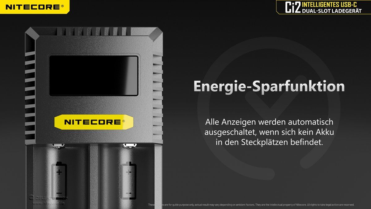 NiteCore Akkus & Batterien: Akku Ladegerät NiteCore Ci2, dualslot mit USB-C – Neu und originalverpackt aus Grüningen von Prolumin 8